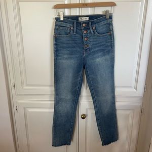Madewell 10" High-Rise Skinny Jeans in Cordova Wash: Button-Front Edition 25”